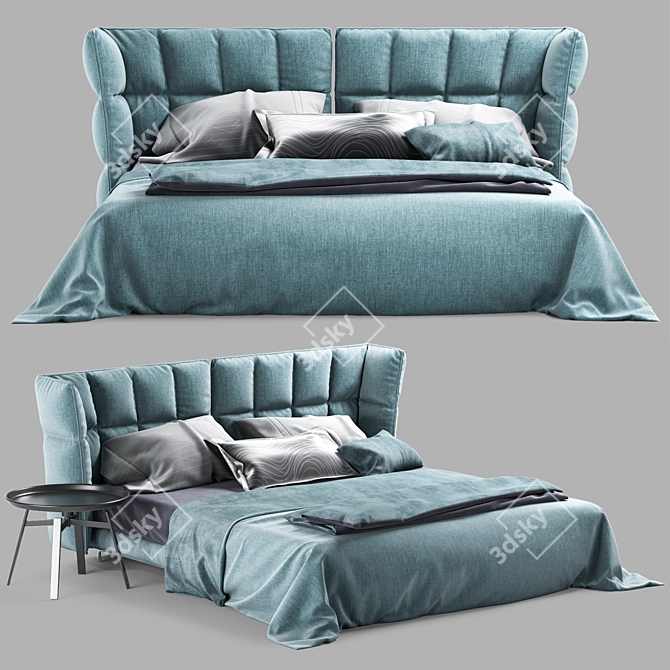 B&B Italia Husk Bed: Modern Comfort in a Chic Design 3D model image 1