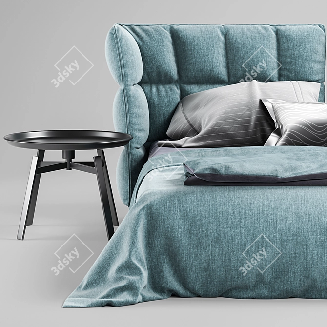 B&B Italia Husk Bed: Modern Comfort in a Chic Design 3D model image 2