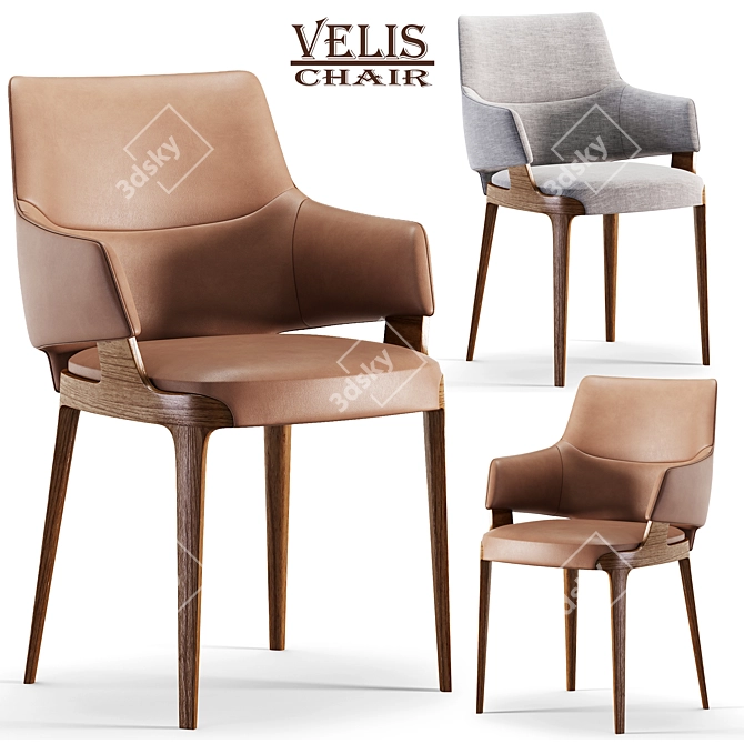 Velis Modern Chair: 3D Max Model with High Quality Maps 3D model image 2