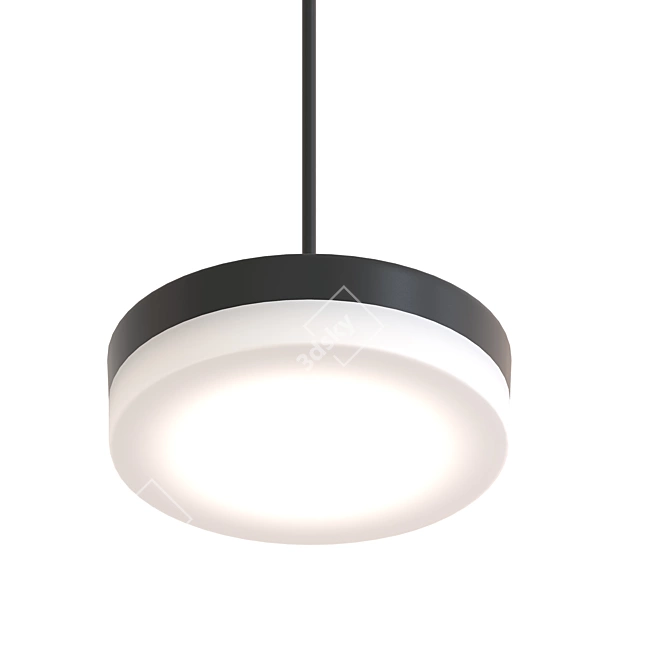 Modern Pill-Shaped Hanging Lamp 3D model image 2