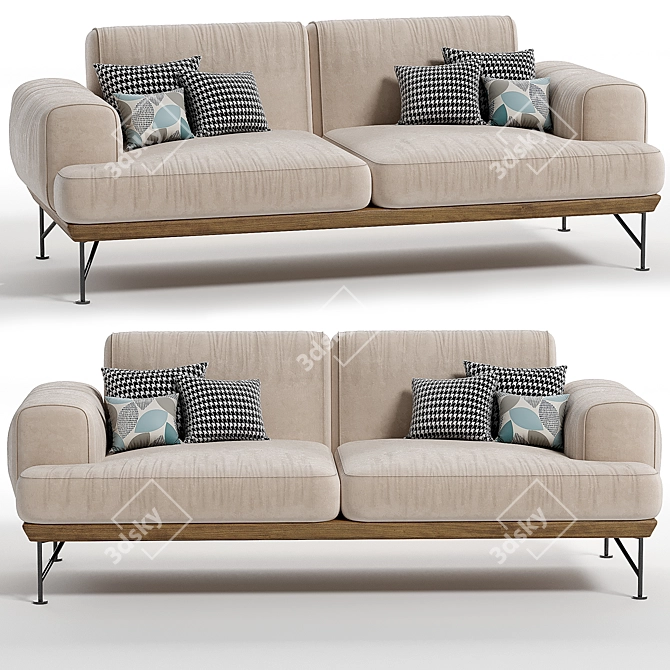 Minimalist 2 Seat Sofa: Matthew Hilton Armstrong 3D model image 1