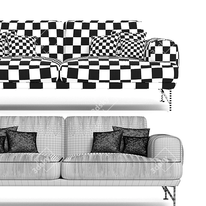 Minimalist 2 Seat Sofa: Matthew Hilton Armstrong 3D model image 4