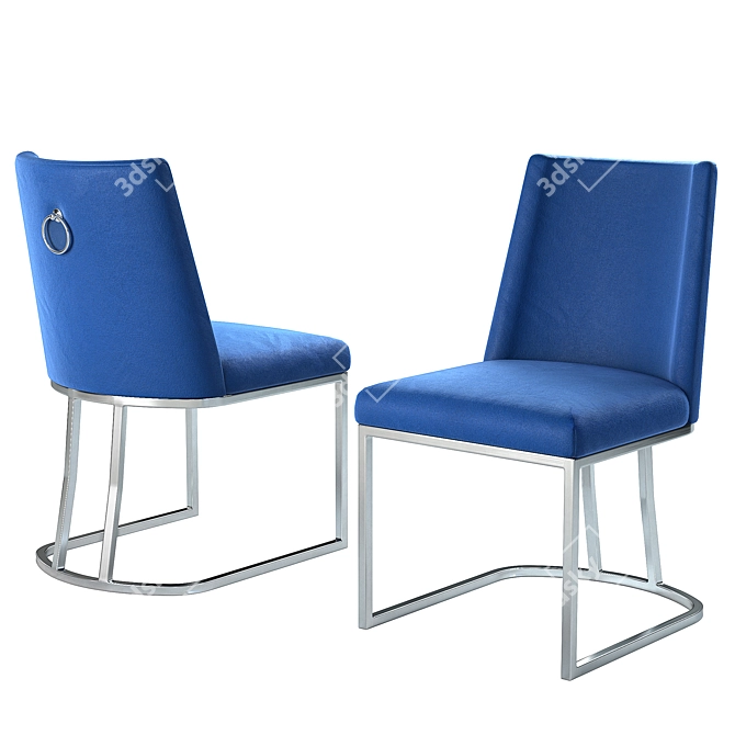 Amirah Velvet Side Chair: Luxury Upholstered Seating 3D model image 1