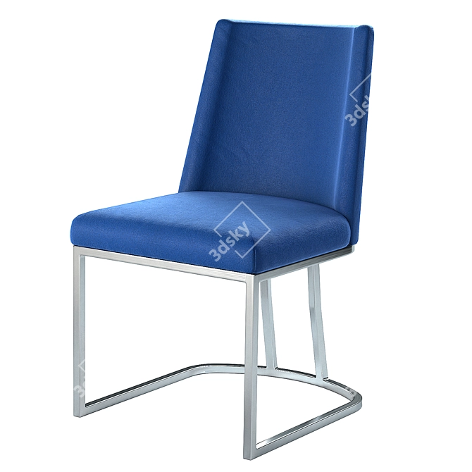 Amirah Velvet Side Chair: Luxury Upholstered Seating 3D model image 3