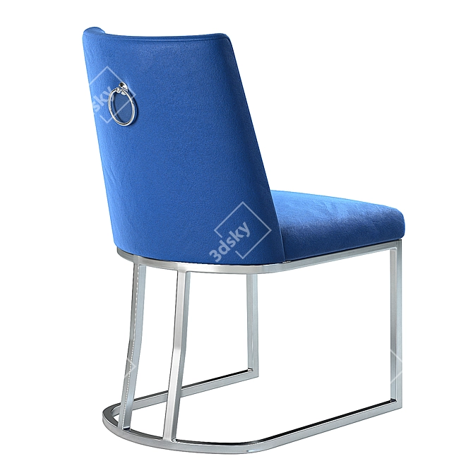 Amirah Velvet Side Chair: Luxury Upholstered Seating 3D model image 4