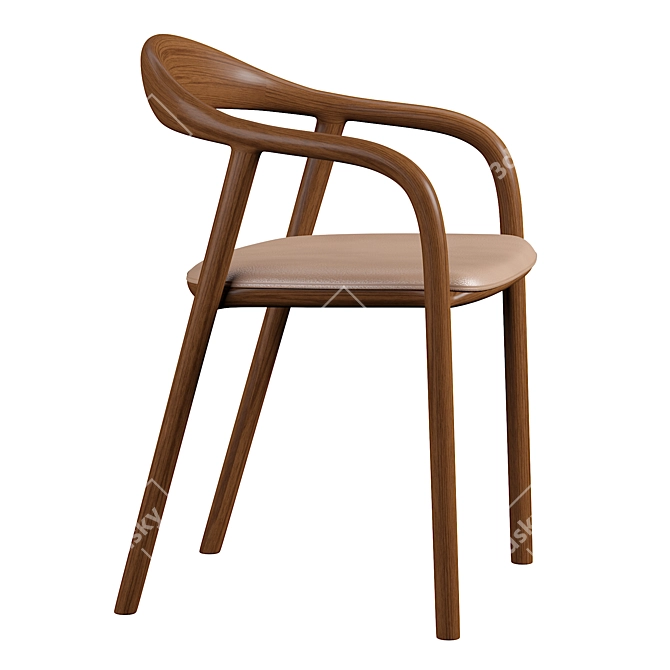 Sleek Neva Chair: Artisan Elegance 3D model image 2