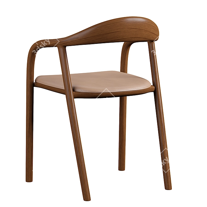 Sleek Neva Chair: Artisan Elegance 3D model image 3