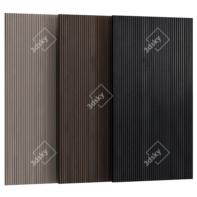 3-in-1 Wood Panel: Exquisite Craftsmanship 3D model image 1