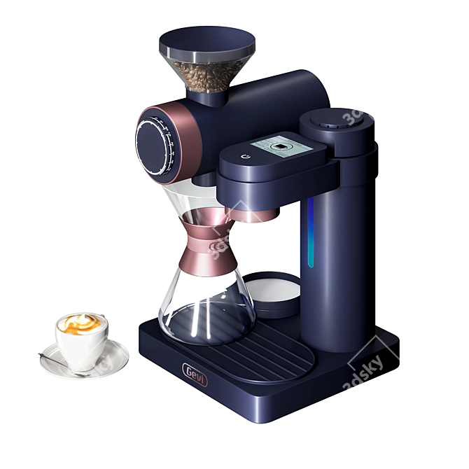 Gevi Smart Pour-over Coffee Machine: Fast Heating Brewer with Built-in Grinder 3D model image 2