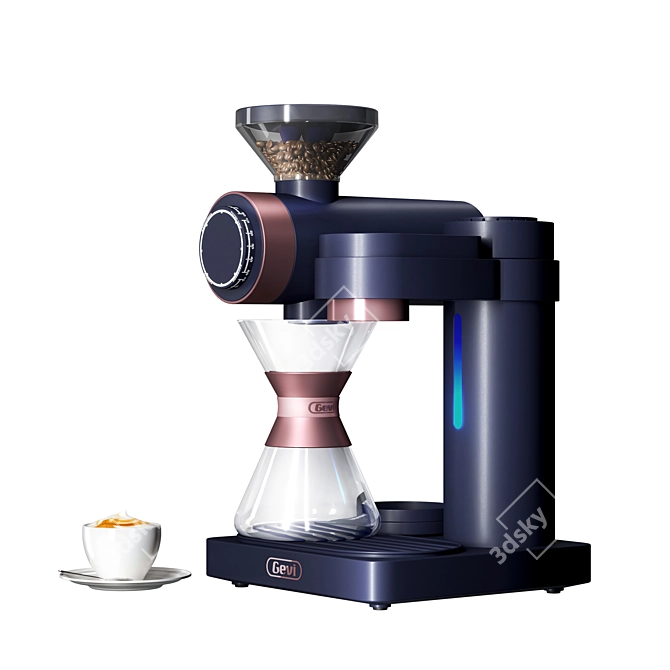 Gevi Smart Pour-over Coffee Machine: Fast Heating Brewer with Built-in Grinder 3D model image 3