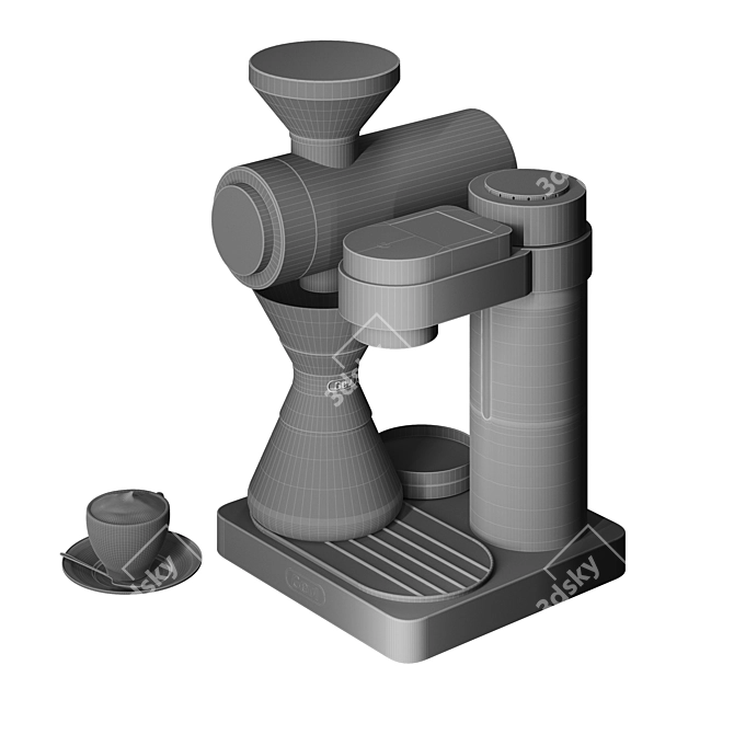 Gevi Smart Pour-over Coffee Machine: Fast Heating Brewer with Built-in Grinder 3D model image 4