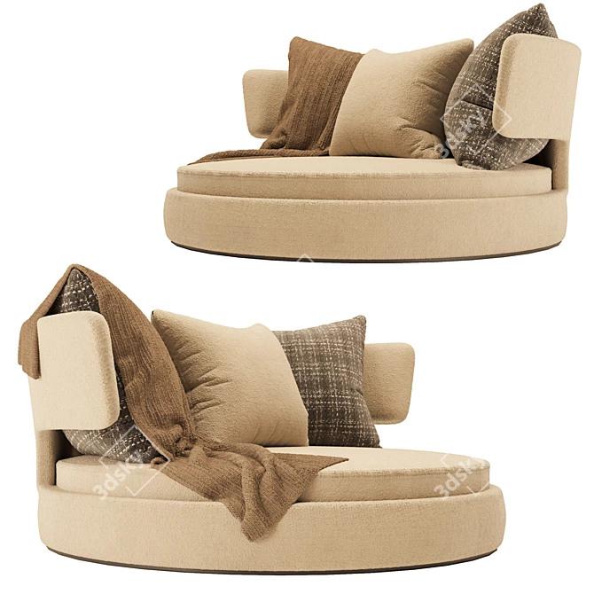 Elegant Comfort Soft Sofa 3D model image 1