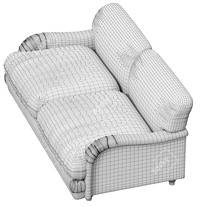 Cozy Blush Puffy Sofa 3D model image 3