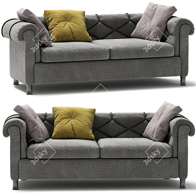 Elegant Tufted Sofa: Arcadia 3D model image 1