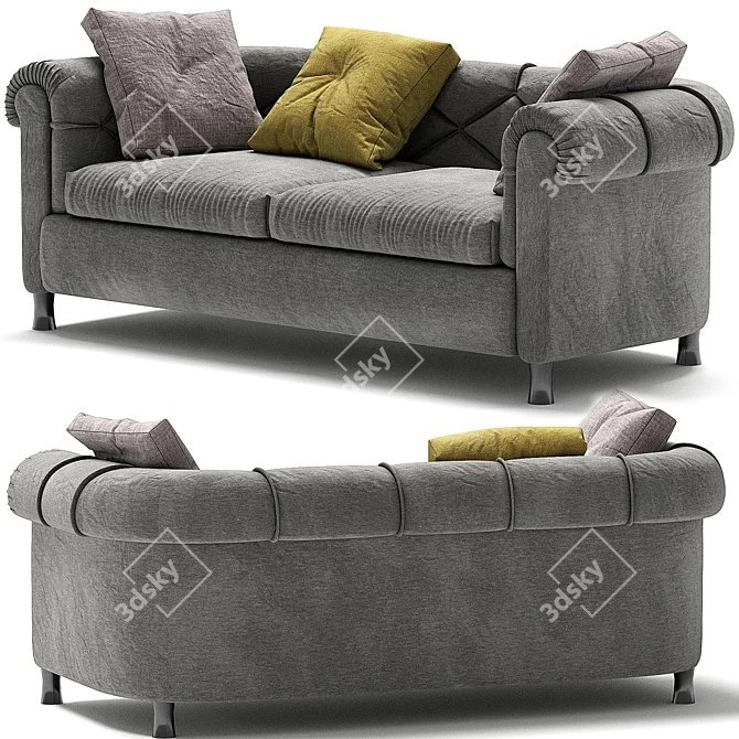 Elegant Tufted Sofa: Arcadia 3D model image 2