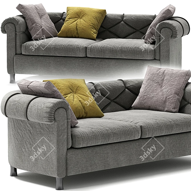 Elegant Tufted Sofa: Arcadia 3D model image 3