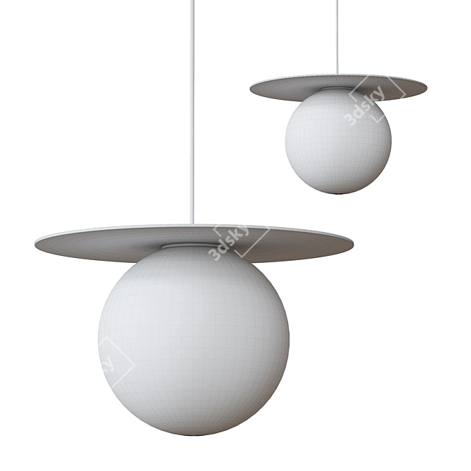 Elegant Marble Orb Chandelier 3D model image 2