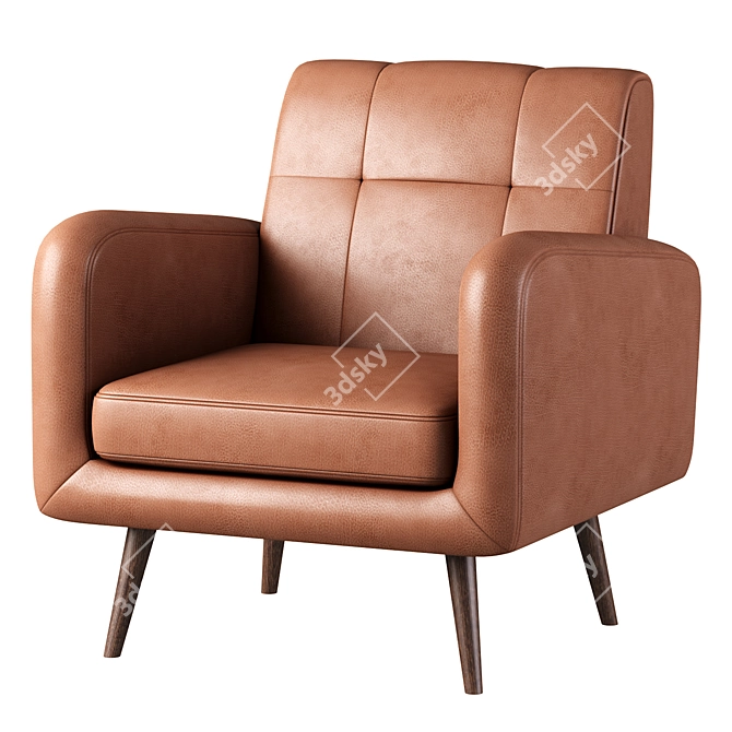 Keflavik Mid-century Arm Chair: Retro Elegance for Your Home 3D model image 2