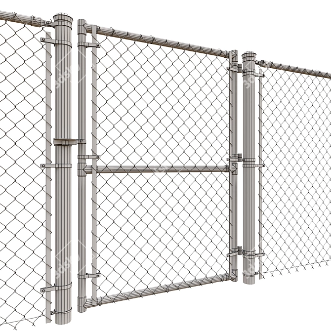 Durable Mesh Fencing Solution 3D model image 4