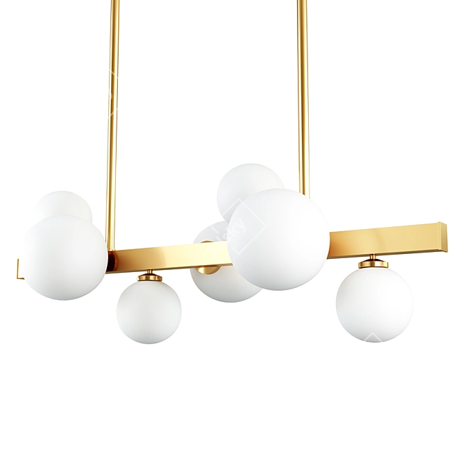 Golden Glow 7-Light Linear Pendant 3D model image 1