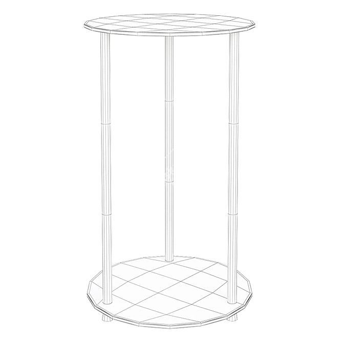 Convenient Classic Glass 2-Tier End Table 3D model image 2