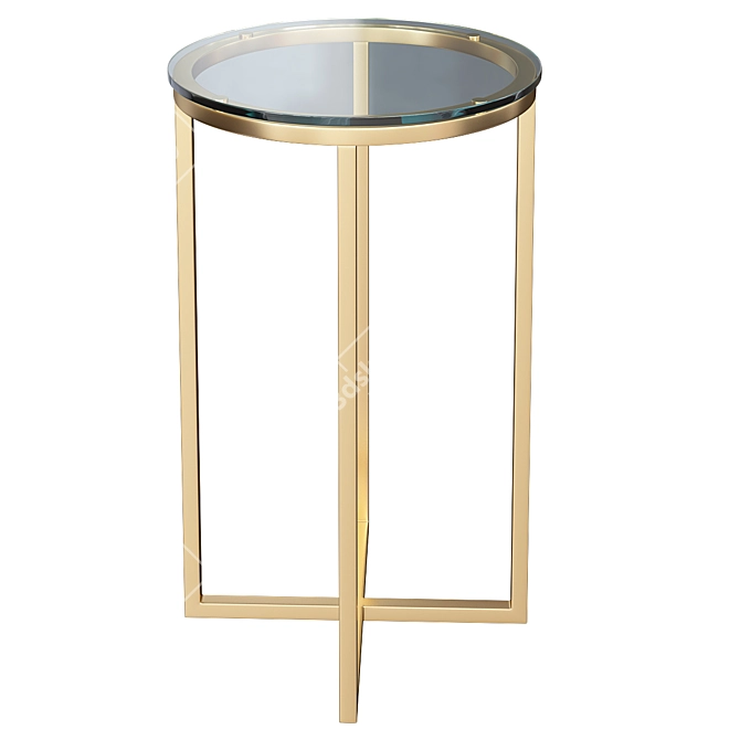 Elegant Gold Glass Side Table 3D model image 1