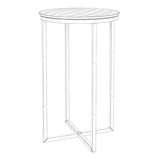 Elegant Gold Glass Side Table 3D model image 2