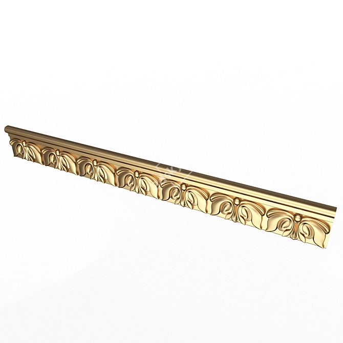 Elegant Ornamental Molding 3D model image 6