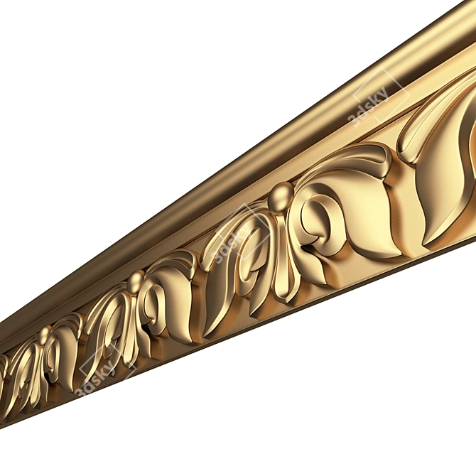 Elegant Ornamental Molding 3D model image 1