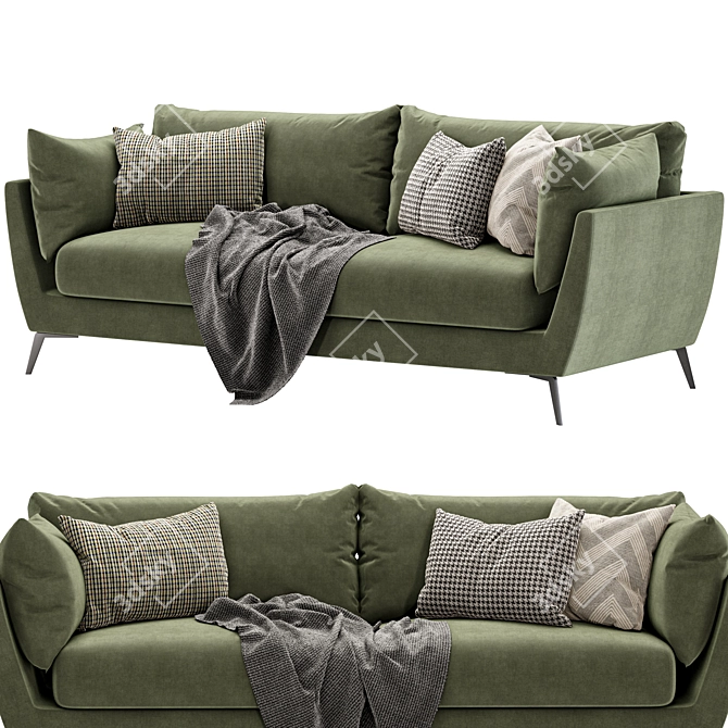 Skyler 3 Seater Fabric Sofa- Maximum Comfort and Style 3D model image 2