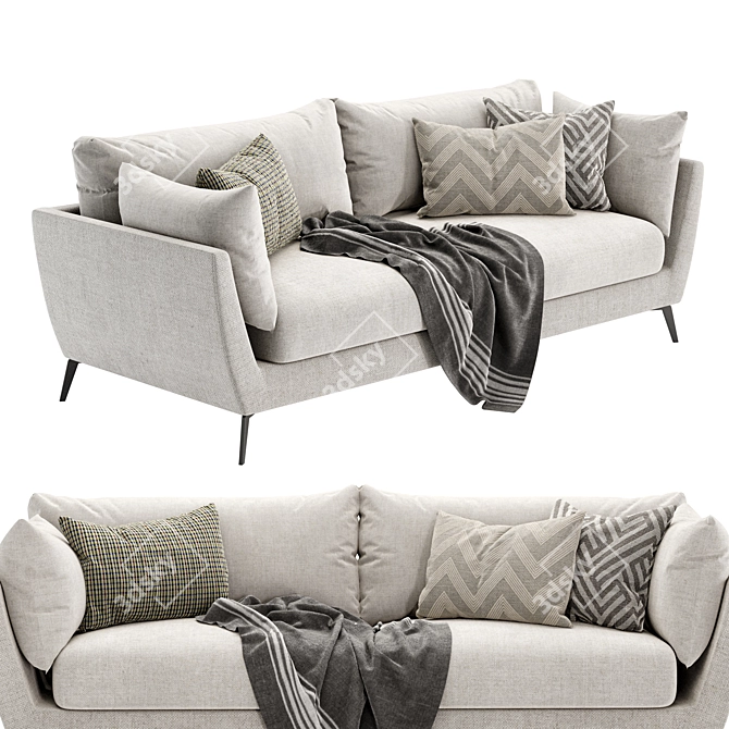 Skyler 3 Seater Fabric Sofa- Maximum Comfort and Style 3D model image 3