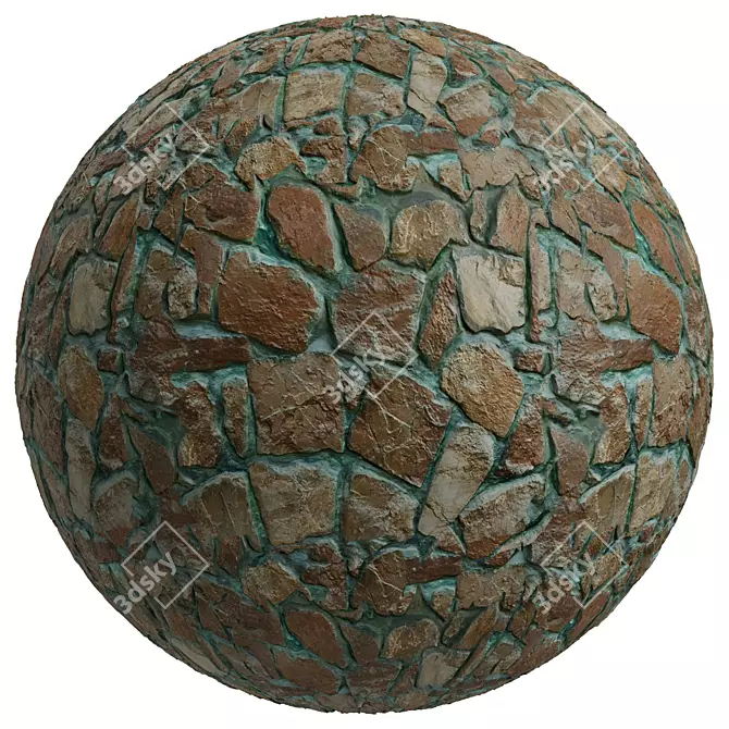 Seamless Stone Covering Texture | 3MAT | PBR 3D model image 2