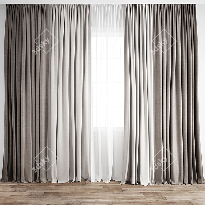 Polygonal Model Curtain 483 3D model image 1