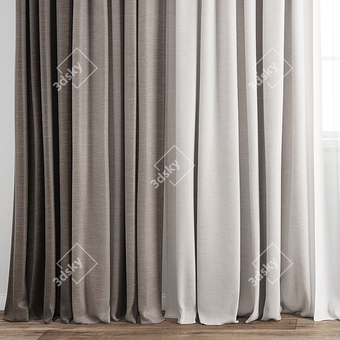 Polygonal Model Curtain 483 3D model image 2