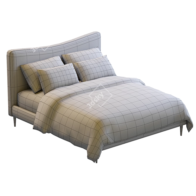 Elegant Myla Bed by West Elm 3D model image 3