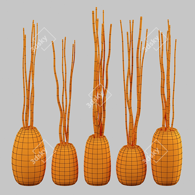 Sleek Clay Branch Vase 3D model image 7