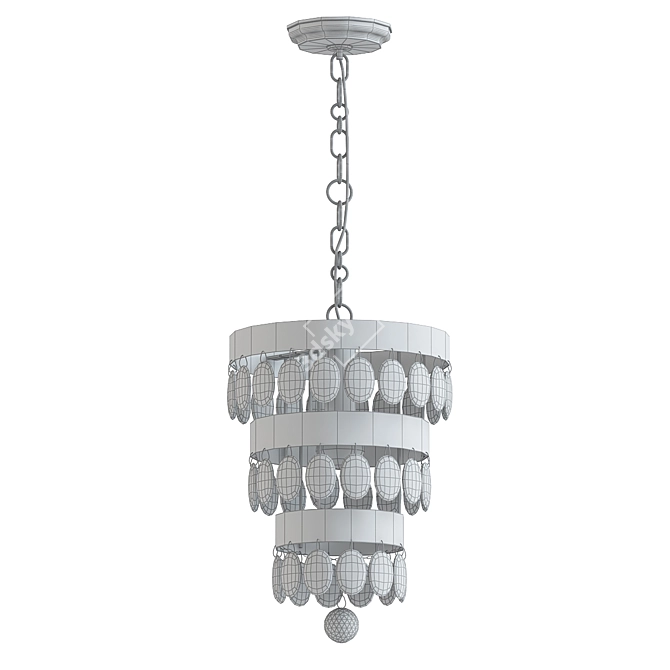 Elegant Perla Crystal Chandelier 3D model image 2