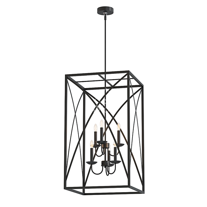 Greenbrier Six-Light Chandelier 3D model image 1