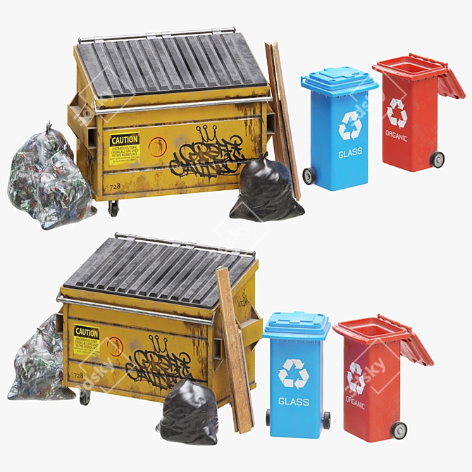 Poly Garbage Collection 3D Model 3D model image 5
