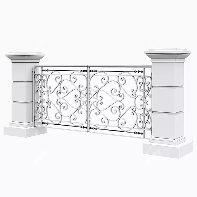 Sturdy 2.5m Gate - PBR Materials 3D model image 3