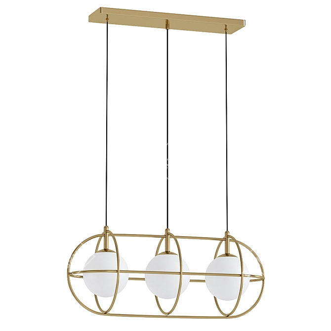 Elegant Eclipse Linear Pendant 3D model image 1