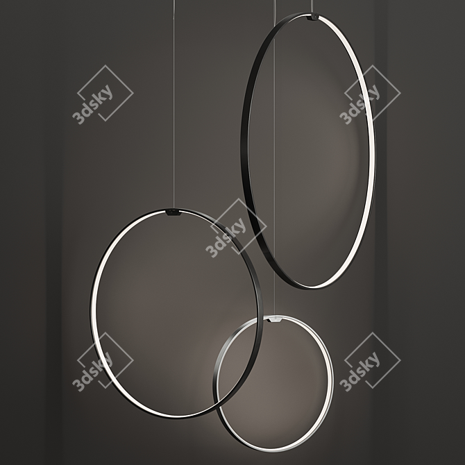 Circular Elegance: Zero Round Pendant 3D model image 1