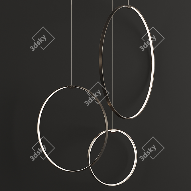 Circular Elegance: Zero Round Pendant 3D model image 4