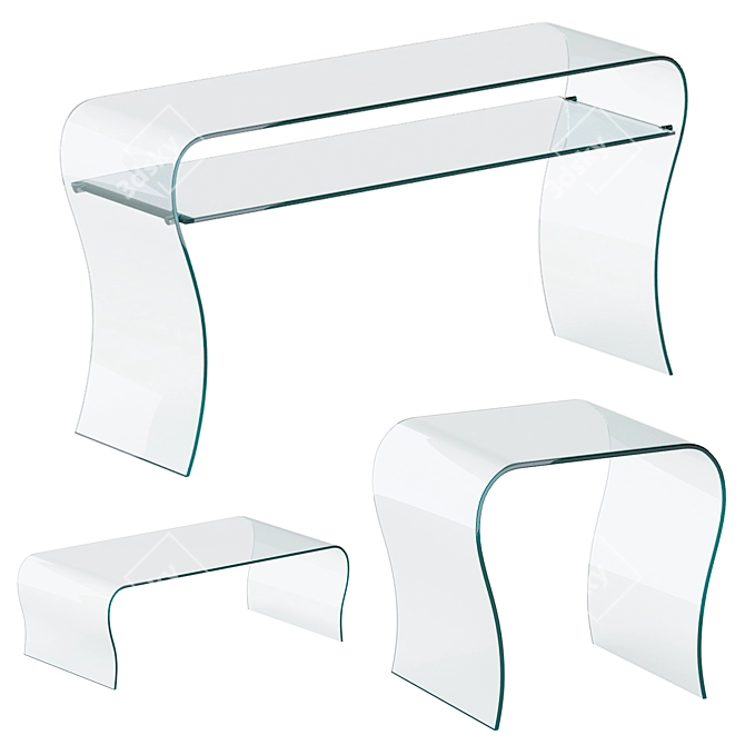 Elegant Lindos Table by Natuzzi. 3D model image 1