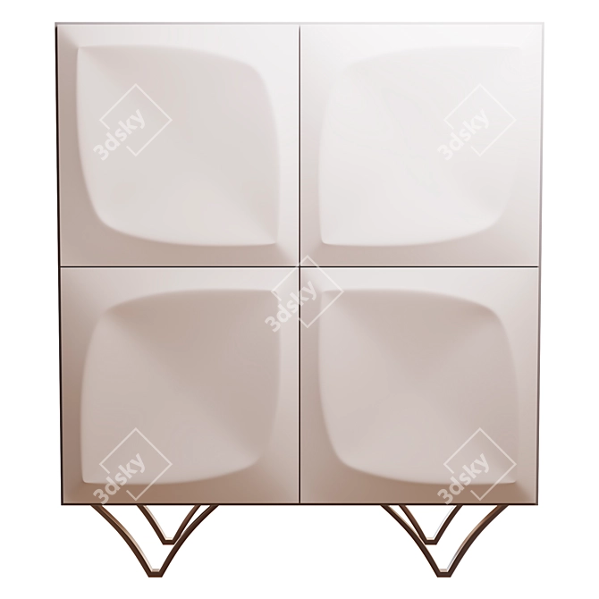 Elegant White Orchid Chest of Drawers 3D model image 1