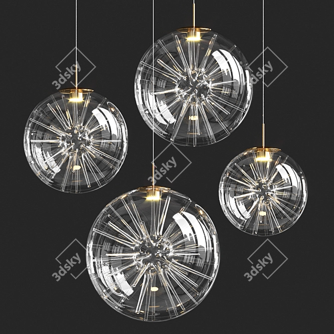 Elegant Resi Pendant Light 3D model image 1