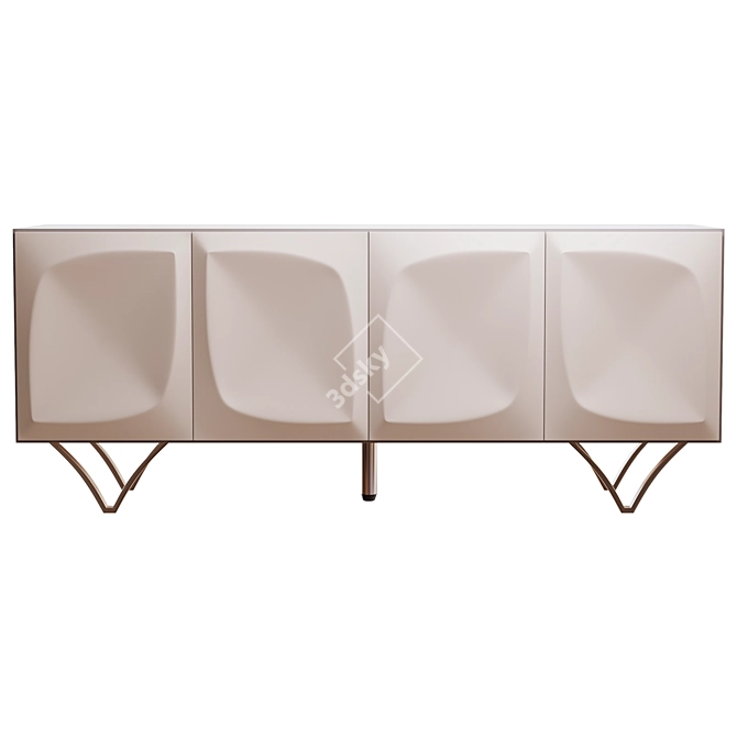 White Orchid Rectangular Chest of Drawers 3D model image 1