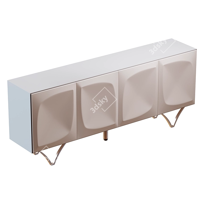 White Orchid Rectangular Chest of Drawers 3D model image 2