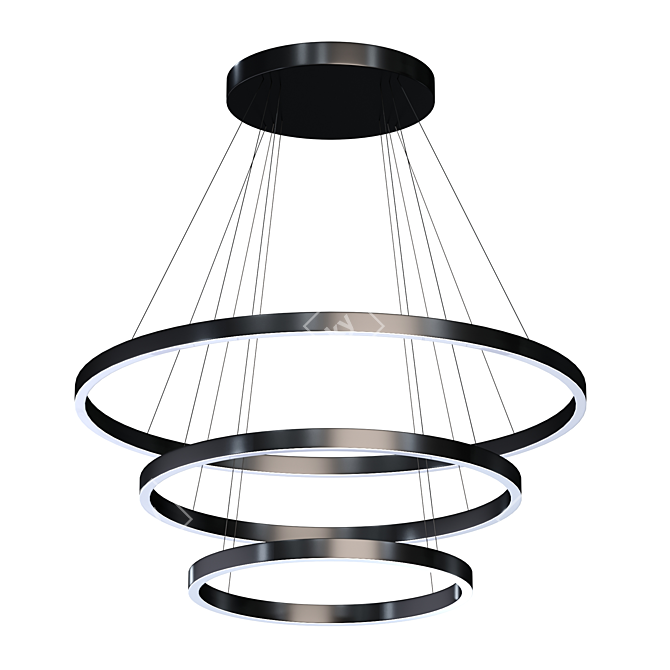 Cerchio LED 3-Tier Chandelier 3D model image 1