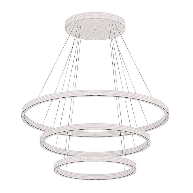 Cerchio LED 3-Tier Chandelier 3D model image 3